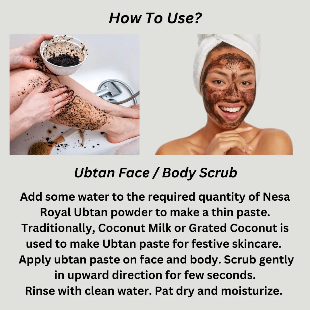 Nesa Royal Ubtan | Face and Body Scrub + Face Mask | 40 Gms | Natural Glow, Exfoliation, and Brightening | Wild Turmeric, Red Sandalwood, and Ashwagandha