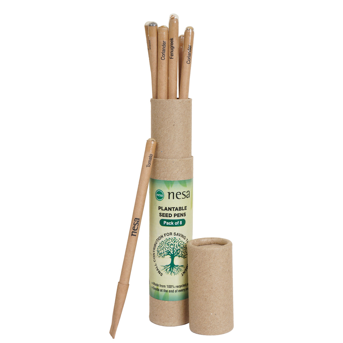 Nesa Plantable Seed Kraft Paper Pens | Ink : Blue | Eco-friendly | Grow Plants From Pens