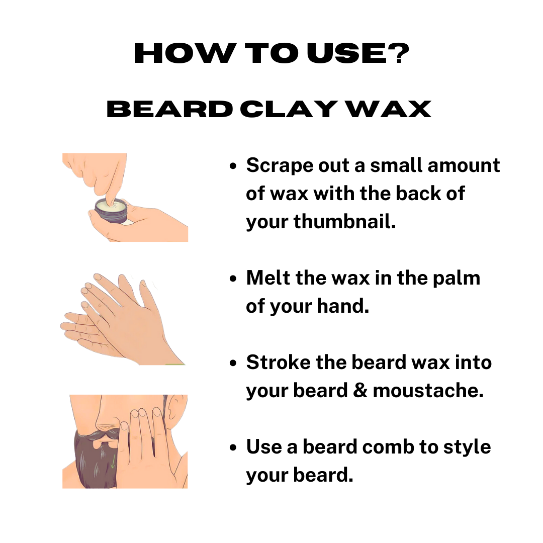 Nesa Beard & Moustache Clay Wax for Men - 25 g | Natural Matte Finish and Strong Hold | Enriched with Kaolin Clay and Cocoa Butter