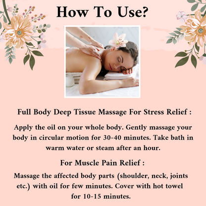 Nesa Relaxation Massage Oil - Natural Blend of Chamomile, Lavender, and Clove Oils for Stress Relief & Muscle Relaxation - 100 ml | Soothing Body Massage Oil