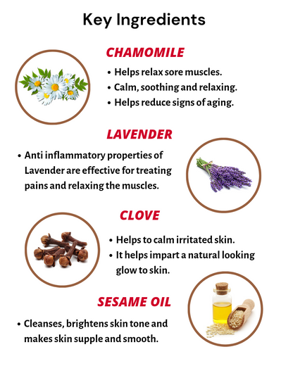 Nesa Relaxation Massage Oil - Natural Blend of Chamomile, Lavender, and Clove Oils for Stress Relief & Muscle Relaxation - 100 ml | Soothing Body Massage Oil