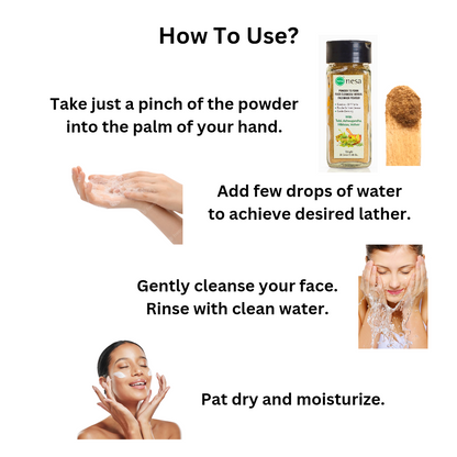 Nesa Herbal Powder-to-Foam Face Cleanser - 30 Gms | Gentle Cleansing | Healthy Skincare | Natural Ingredients