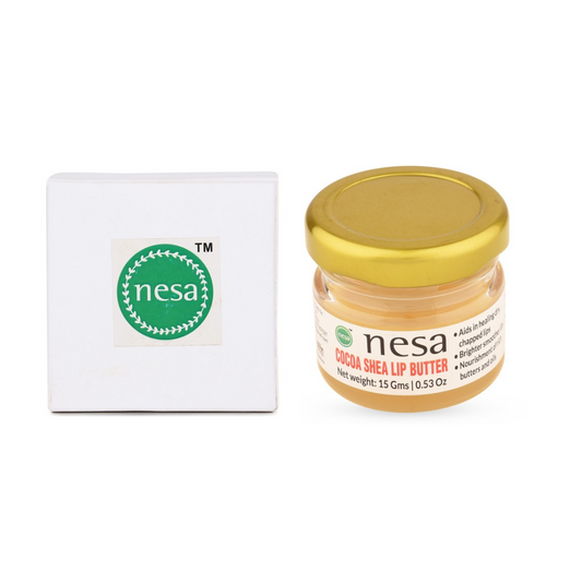 Nesa Cocoa Shea Lip Butter - 15 Gms - Moisturizing Lip Butter for Dry, Chapped, and Dark Lips