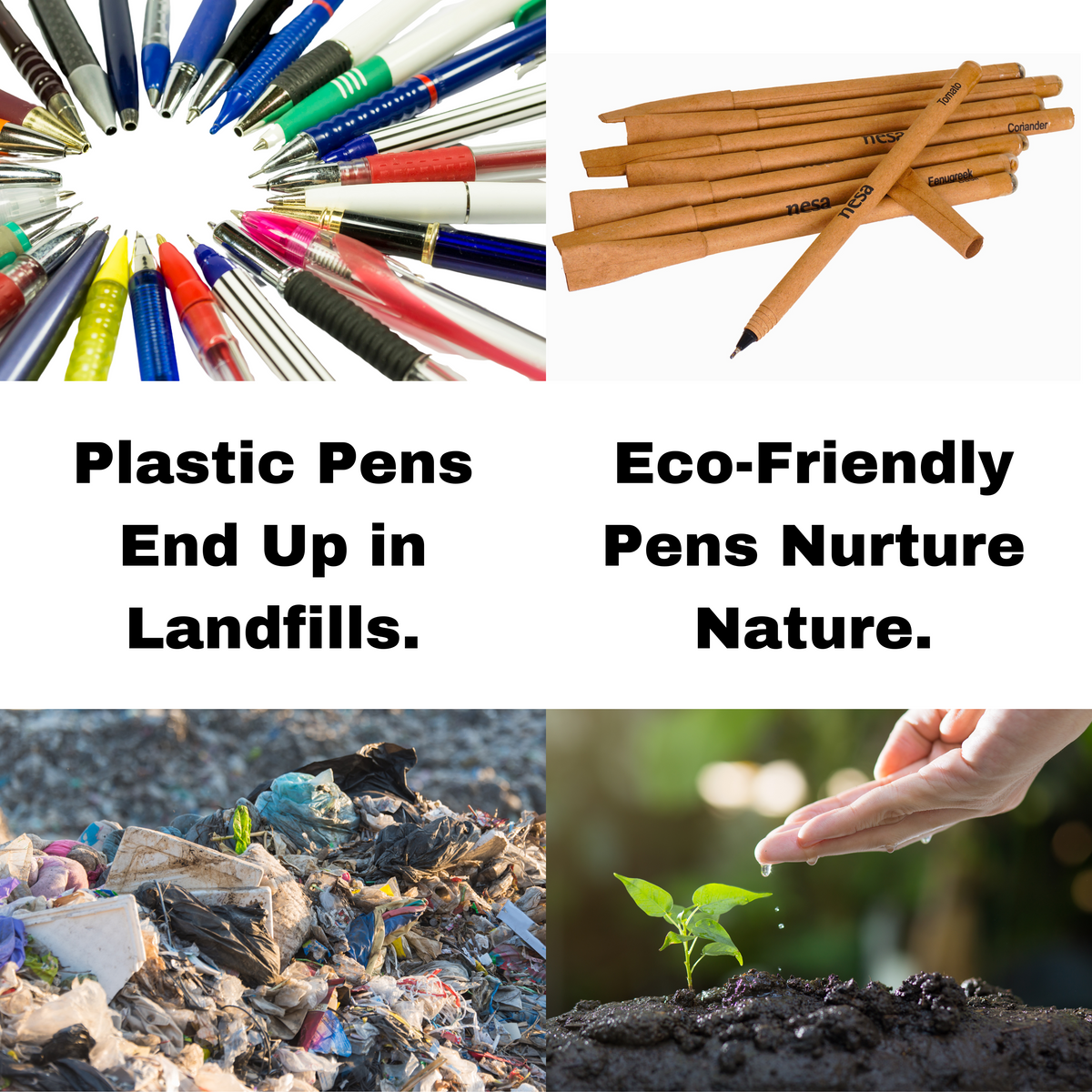 Nesa Plantable Seed Kraft Paper Pens | Ink : Blue | Eco-friendly | Grow Plants From Pens