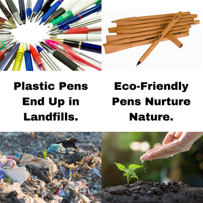 Nesa Plantable Seed Kraft Paper Pens | Ink : Blue | Eco-friendly | Grow Plants From Pens