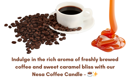 Nesa Premium Scented Candle - Coffee and Caramel Fragrance - 100% Soy Wax - 100g - Home Décor & Gifting Essential