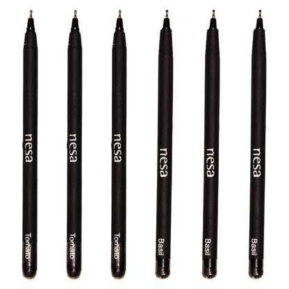 nesa Plantable Seed Recycled Black Paper Body Ball Pens with Metal Clip & Cap Closure | Blue Ink | Eco Friendly & Sustainable Stationery for Corporate and Men’s Gifts