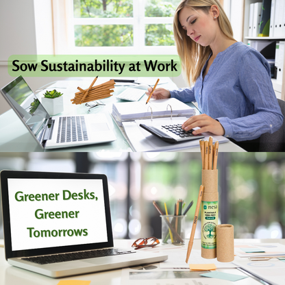 Nesa Plantable Seed Kraft Paper Pens | Ink : Blue | Eco-friendly | Grow Plants From Pens
