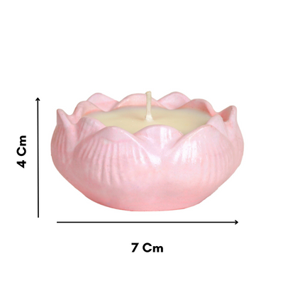 Nesa Lotus Concrete Candle - Pink | 100% Soy Wax | Lily and Jasmine Scent | Home Decor & Candle Gifting